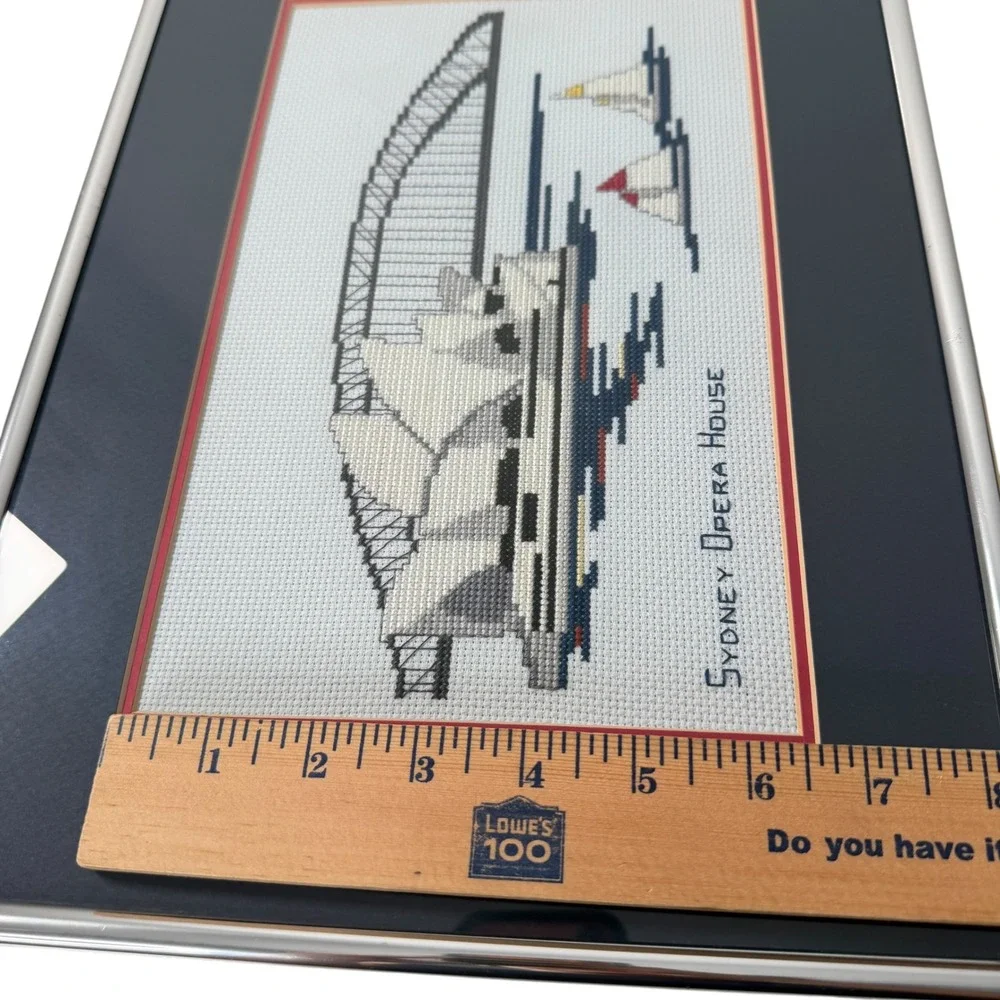 Sydney Opera House Harbour Bridge Framed Cross Stitch Australia Wall Art 15x11